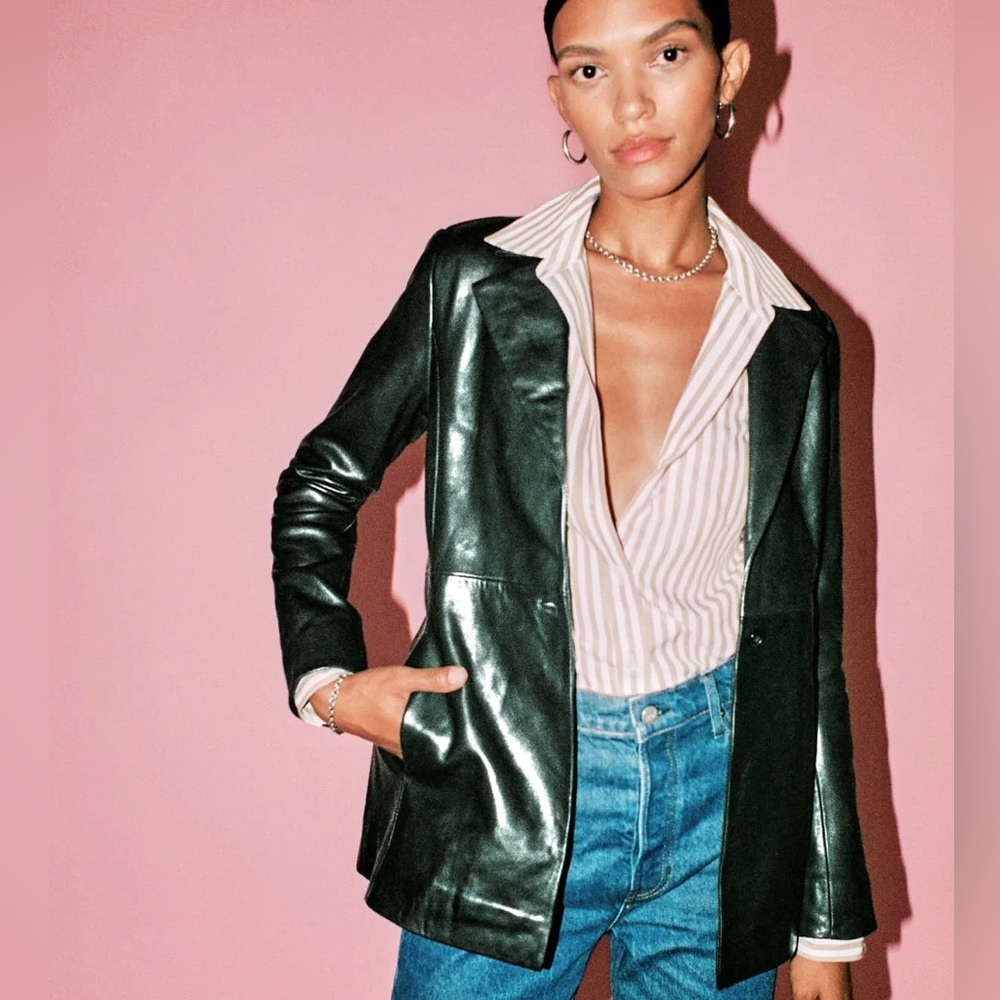 Veda Bowery Leather Blazer